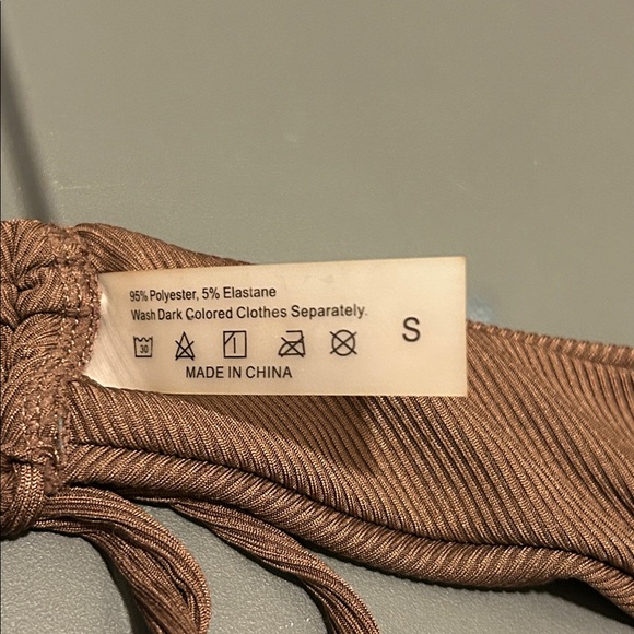 Brown Ribbed Bikini Set - Picture 8 of 9